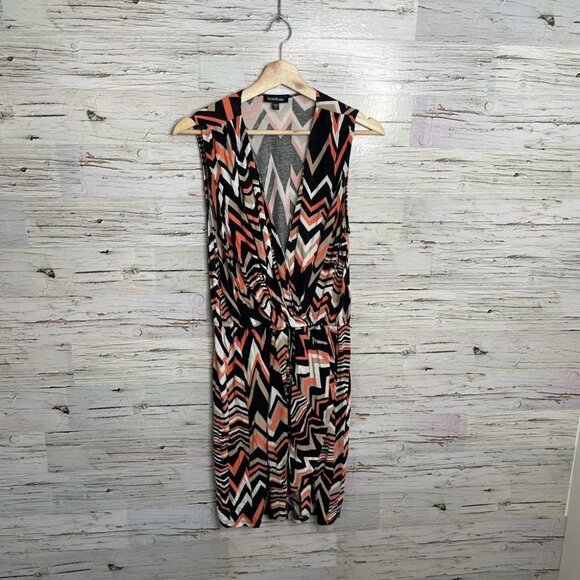 Bebe chevron  mini dress cream pink medium - Picture 1 of 11